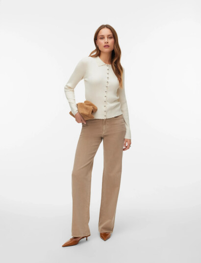 Vero Moda Vmtessa Hr Wide Jeans Color Ga Noos Beige 25 x 32