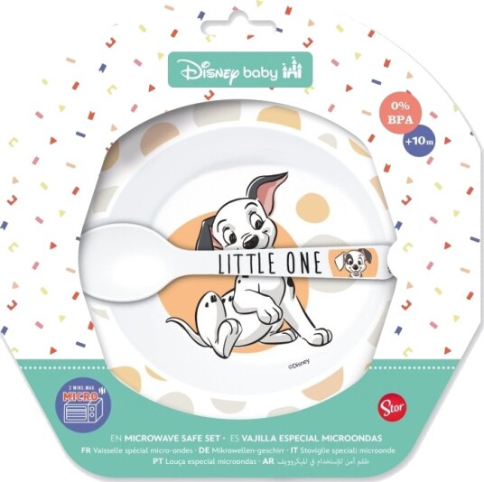 STOR BABY småbarnssett med 2 deler   bolle + skje   Disney Clas