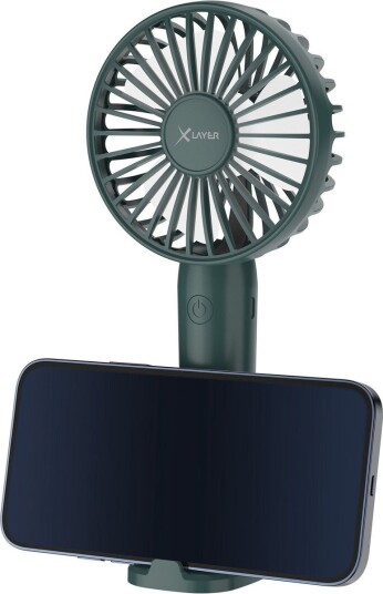 XLayer Håndvifte med mobilholder 3 hastigheter Mørkegrønn XLayer Håndvifte med mobilholder 3 hastigheter Mørkegrønn