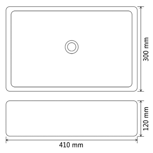 vidaXL Servant keramisk hvit 41x30x12 cm