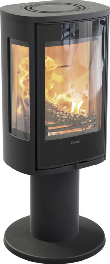 Contura 886G Style svart vedovn på pidestall med sideglass og glassdør Contura 886G Style svart vedovn på pidestall med sideglass og glassdør