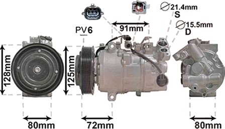 AC kompressor VAN WEZEL 4300K628