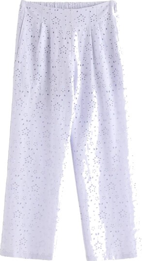 Lindex Trousers With Broderie Anglaise Purple 164