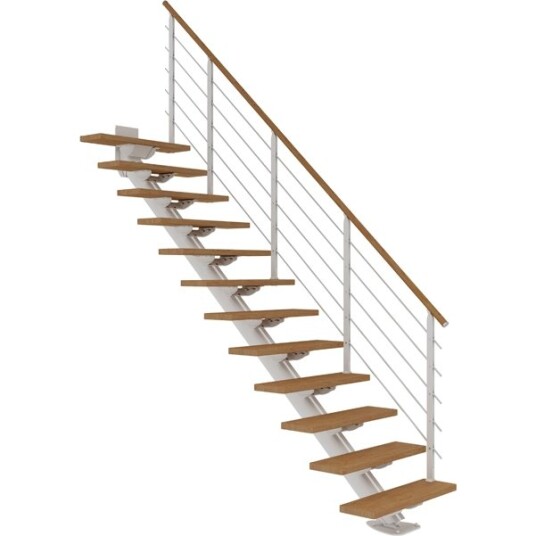 Dolle Sydney Rett Trapp Hvit 9016 design oljet Eik 85 12 Loddrett Høyde 240 292cm