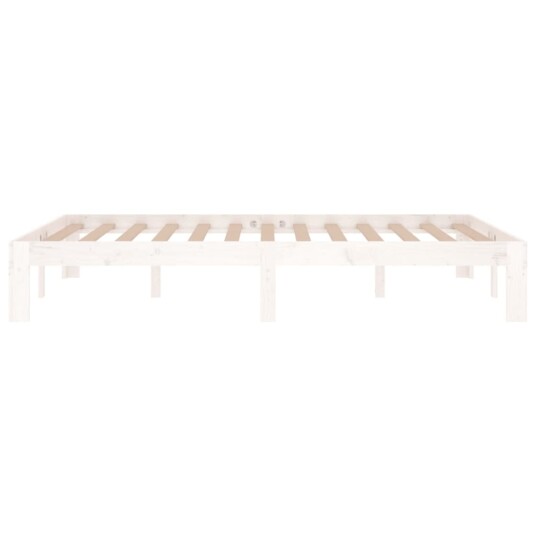 vidaXL Sengeramme hvit heltre 120x190 cm grå 4FT Small Double