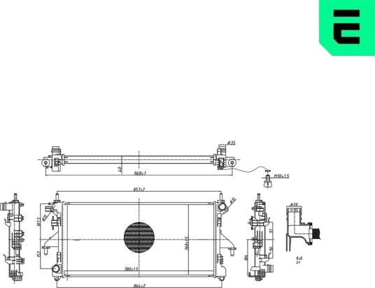 ERA 673566 Radiator motorkjøling ERA 673566 Radiator motorkjøling