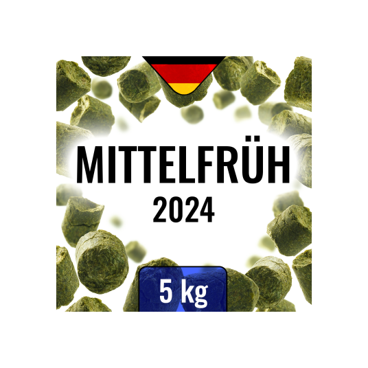 Humle Hallertau Mittelfruh 2024 5 kg 33% Alfasyre