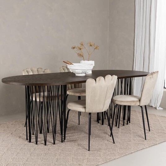 Furniture/Fashion Spisegruppe furniture/fashion Stone med 4 Limhamn Light Stoler GR22959