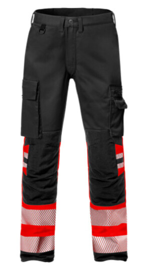 Fristads Varselbyxa Stretch 2705  Plu Varselröd/svart C56