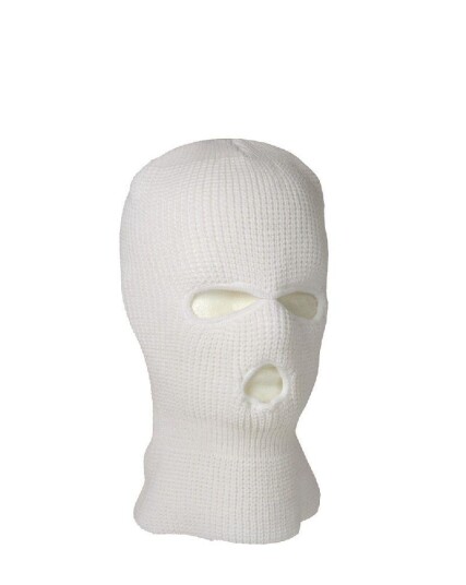 Fostex Balaclava i akryl med 3 hull Hvit