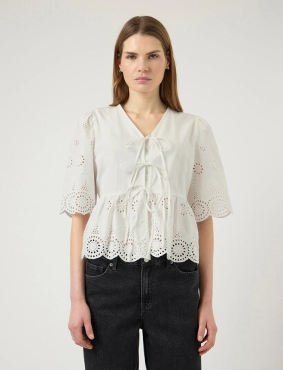 YAS Yascornelia 2/4 Tie Top S. Noos   White   34