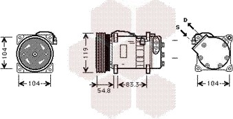 AC-kompressor VAN WEZEL 5800K281