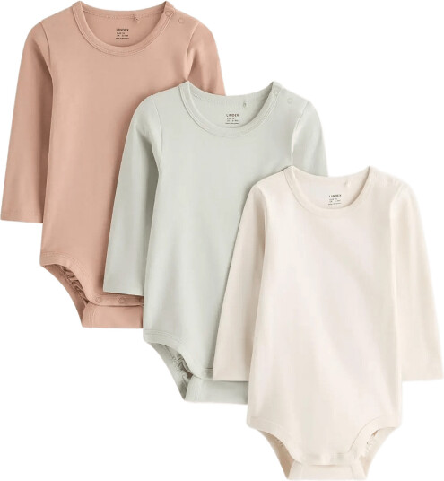 Lindex 3 Pack Bodysuits Khaki green 86