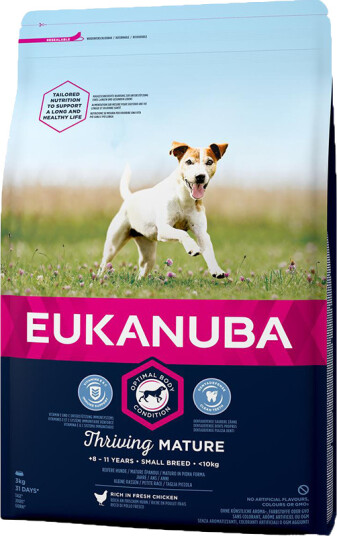 Eukanuba Tørrfôr for Senior Små Hunder 3 kg med Kylling
