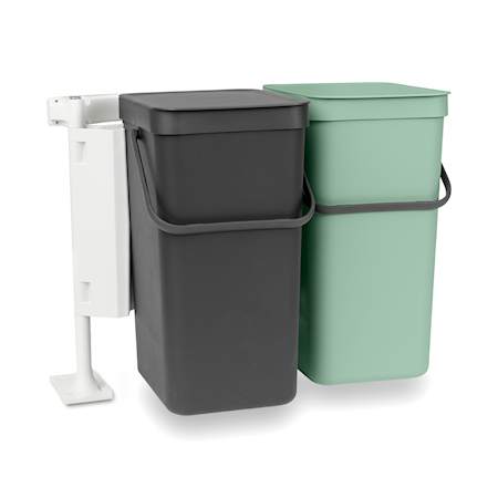 Innebygget system Sort & Go 2x16L, mørkegrå og Jade Green