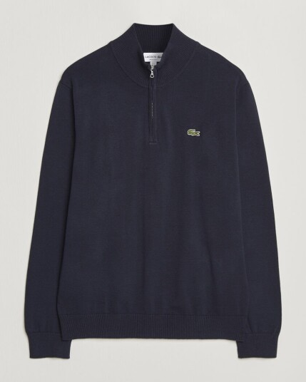 Lacoste Cotton Knitted Half Zip Navy Blue Lacoste Cotton Knitted Half Zip Navy Blue