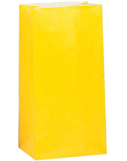 Unique 12 stk Gule Godteposer i Papir 59000