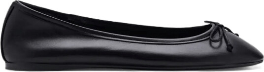Mango Leather Ballet Flats With Bow Black 38