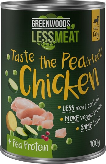 Greenwoods Våtfôr Less Meat Peas Med Erter Kylling 6 X 400 G Greenwoods Våtfôr Less Meat Peas Med Erter Kylling 6 X 400 G