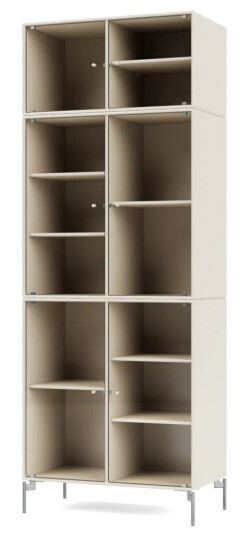 Montana Ripple IV vitrineskap 69,6 x 187,2 x 38 cm Oat-ben chrome