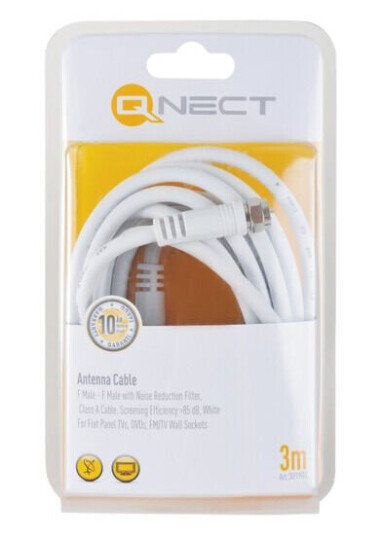 QNECT ANTENNELEDNING M F-STIK & FERRIT HVIT 3 M