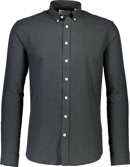 Lindbergh Mélange Brushed Shirt L/S Regular Khaki green XXL