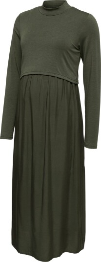 Mamalicious Mlcathy June Ls Mix Midi Dress 2F RIFLE GREEN XS Mamalicious Mlcathy June Ls Mix Midi Dress 2F RIFLE GREEN XS