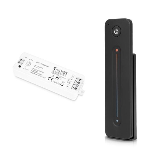 Fjernkontroll for LED stripe AGGE CCT Touch Slide RF 2,4 GHz Svart fjernkontroll + Driver Fjernkontroll for LED stripe AGGE CCT Touch Slide RF 2,4 GHz Svart fjernkontroll + Driver