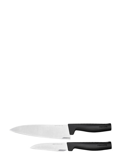 Fiskars Hard Edge Knivset 2 Parts - Large Chef Knife & Vegetable Knife Black Fiskars BLACK ONE SIZE