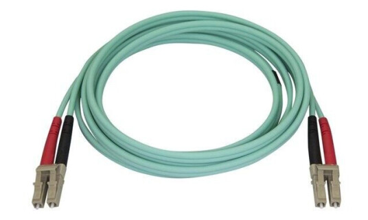 2m Aqua OM4 Duplex Multimode Fiber Optic Cable- 50/125 - LC/LC - network cable - 2 m - aqua