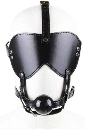 Mask With Gag Bling Ball Black