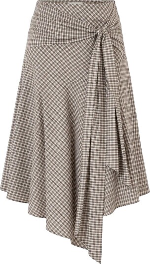 BYIC Siriic Midi Skirt   DARK BROWN CHECKS   XS