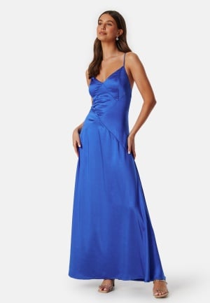 Bubbleroom Occasion Satin Strap Gown Blue 36 Bubbleroom Occasion Satin Strap Gown Blue 36