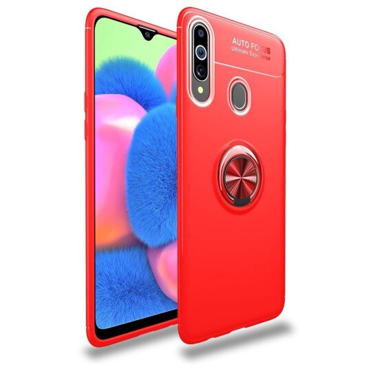 INCOVER Samsung Galaxy A20s Deksel med Ring / Stativ - Rød