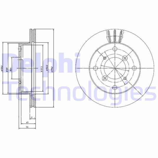 Bremseskive DELPHI BG2645 Bremseskive DELPHI BG2645