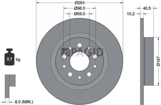 PAGID 55717NC Bremseskive PAGID 55717NC Bremseskive