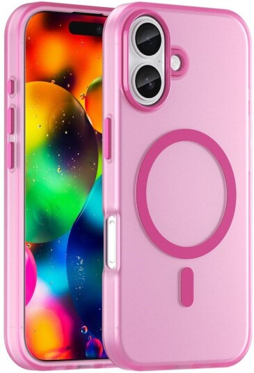 EIDERWOOD iPhone 17 Hybrid Plast Deksel – MagSafe Kompatibel – Matt Gjennomsiktig / Rosa