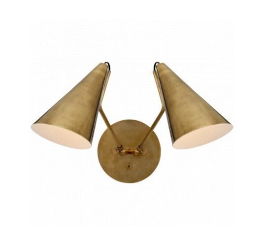 Clemente Double Sconce Antique Brass Clemente Double Sconce Antique Brass