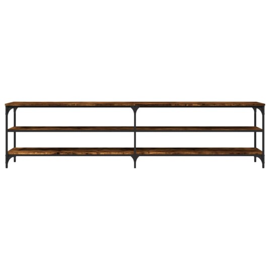 vidaXL TV-benk røkt eik 200x30x50 cm konstruert tre og metall vidaXL TV-benk røkt eik 200x30x50 cm konstruert tre og metall