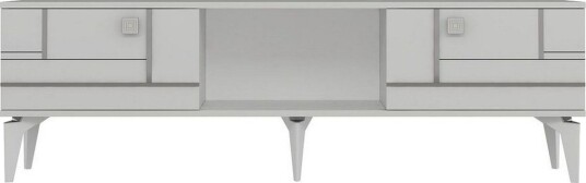 Varno TV benk 150 cm Hvit/Sølv