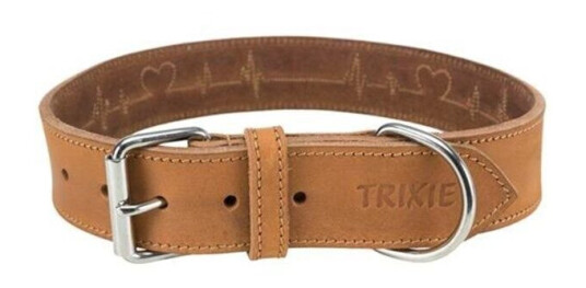 Trixie Rustic Fatleather Collar Heartbeat Lxl: 5565 cm/40 Mm Brown