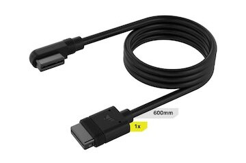 Corsair iCUE LINK Vinklet Strømkabel 600 mm - Sort Corsair iCUE LINK Vinklet Strømkabel 600 mm - Sort