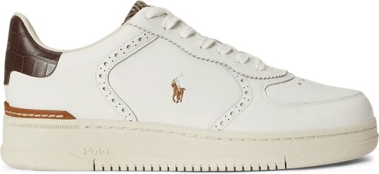Polo Ralph Lauren Masters Court Leather Brogue Sneaker DECKWASH WHITE/BR 46