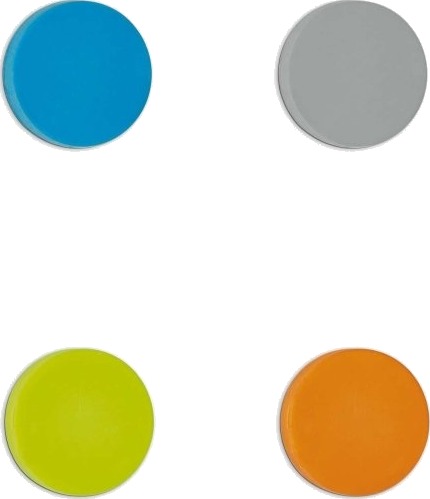 Maul 6161299 Whiteboard Magnet Blå Grønn Grå Oransje Silikon 32,6 Mm 32,6 Mm 9,8 Mm
