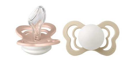 BIBS smokker Couture Blush og Vanilla Glow silikon 6-36 mnd, 2 stk.