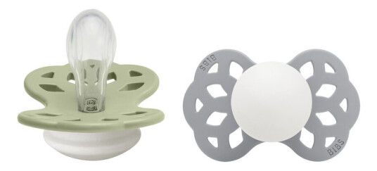 BIBS Pacifier Infinity Symmetrical Silicone Sage Glow/Cloud Glow