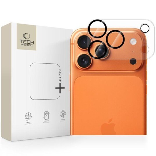 Tech-Protect Cam Fit+ Kameralinsebeskyttelsesglass for iPhone 17 Pro Max - Gjennomsiktig 9H Herdet Glass