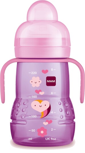 MAM Trainer Drikkeflaske 220 ml med Håndtak Rosa MAM Trainer Drikkeflaske 220 ml med Håndtak Rosa