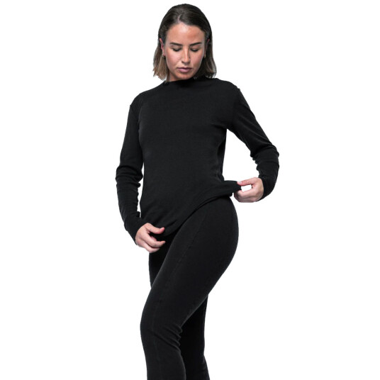 Woolf Merino W's Snerte Ls Black Black M