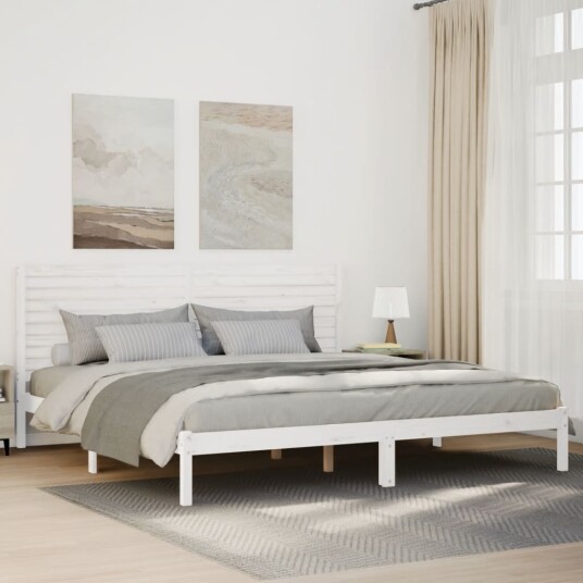  Ekstra lang sengeramme uten madrass hvit 180x210 cm heltre